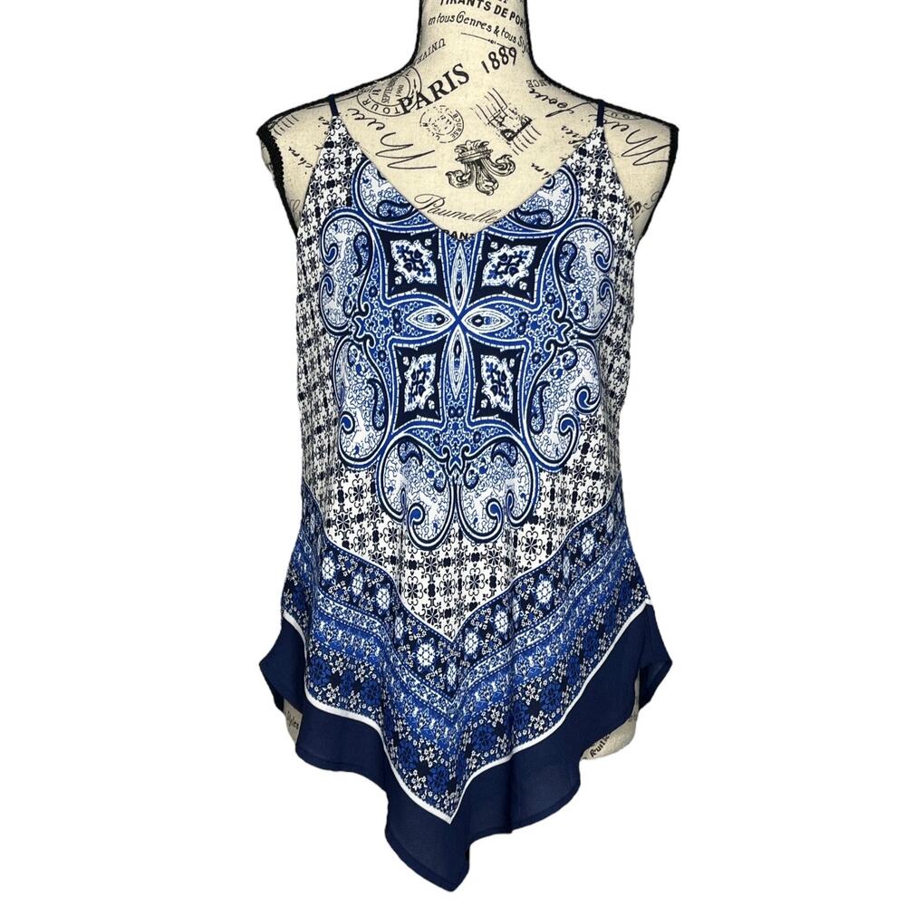 Fortune + Ivy (M) Saira Handkerchief Blouse - Stitch Fix Strappy V-Neck Tank Top